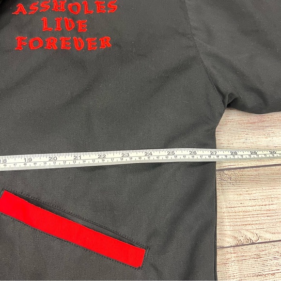 Assholes Live Forever Roses Embroidered Bomber Jacket Size XL - Picture 8 of 9